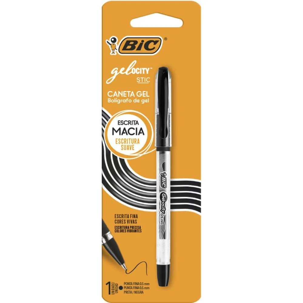 Caneta Gel Bic Gelocity Preta Bic (Blister) - imagem 2