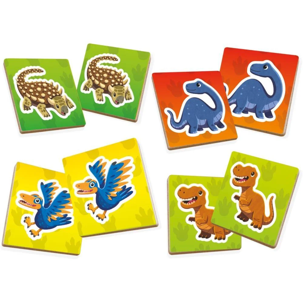 Jogo Da Memoria Em Madeira Dinossauros 24Pcs Brinc. De Crianca (Unidade) - imagem 4