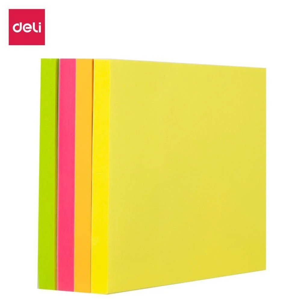 Bloco De Recado Autoadesivo 76X76Mm Fluorescente 4X100Fls Deli (Unidade) - imagem 2