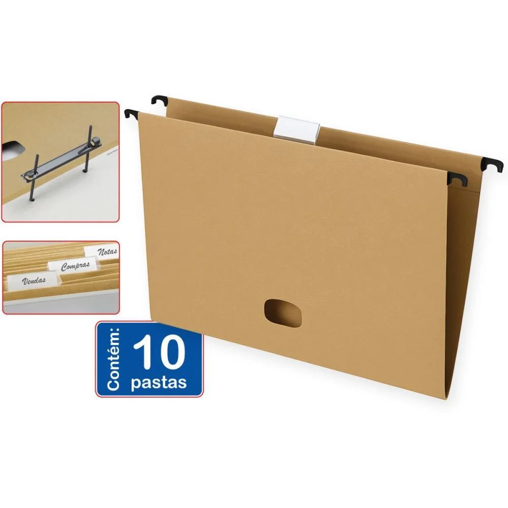 Pasta Suspensa Kraft Grampo+Visor Plastificad Acrimet (Pct.c/10) - imagem 5