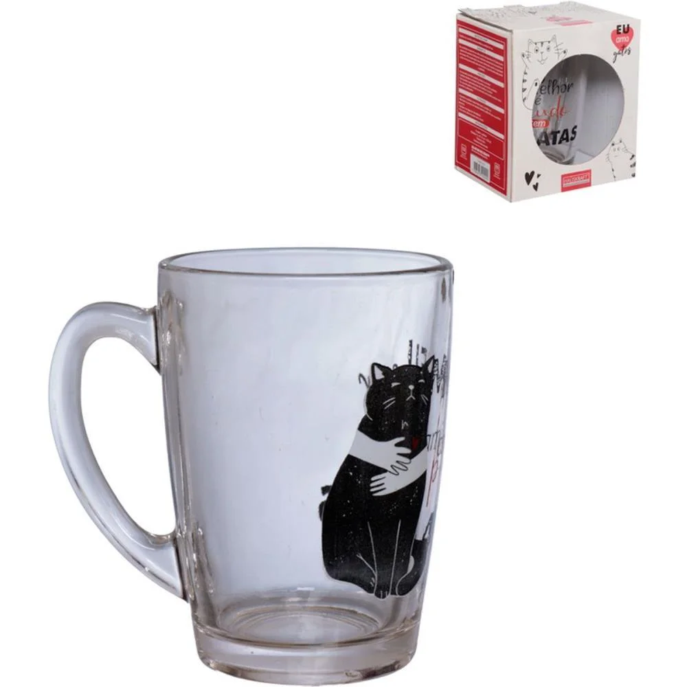 Caneca De Vidro Meu Amigo Gato 320Ml Western (Unidade) - imagem 3