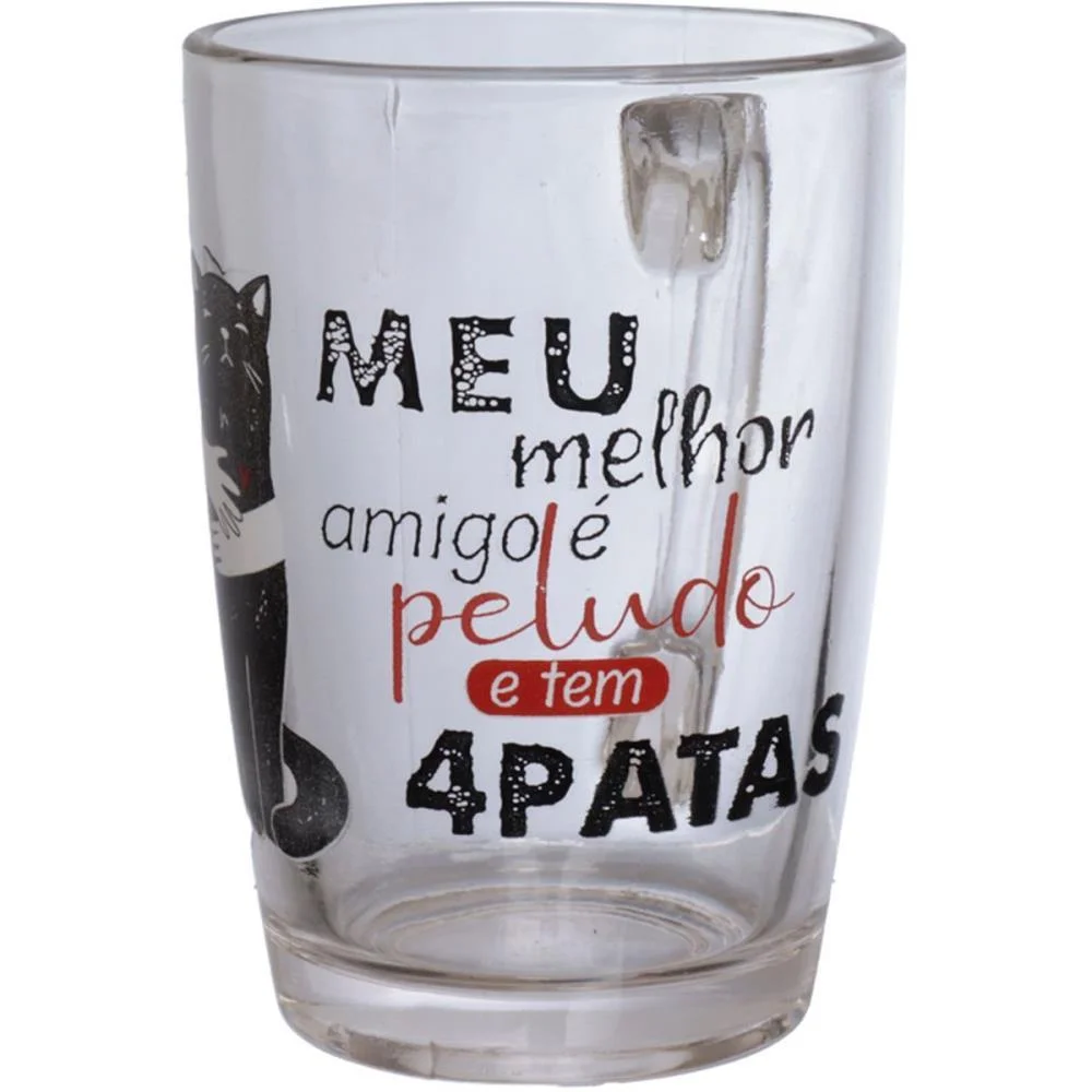 Caneca De Vidro Meu Amigo Gato 320Ml Western (Unidade) - imagem 4