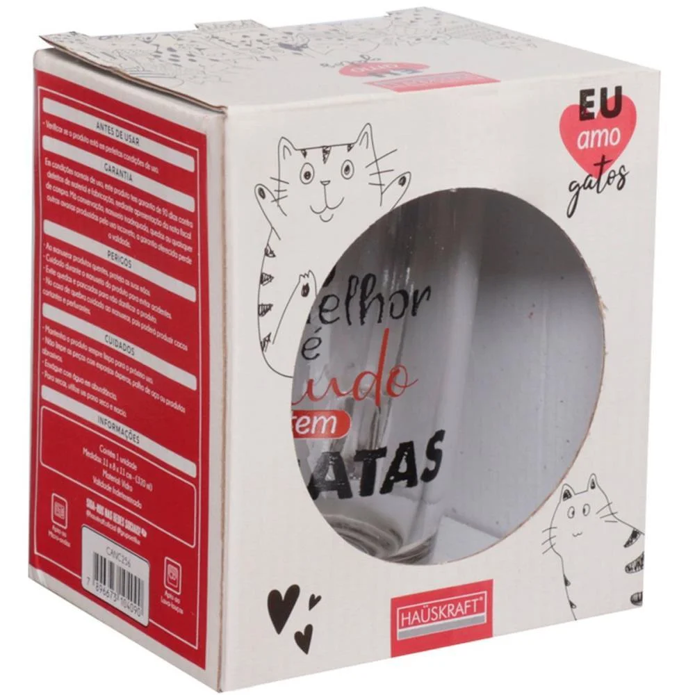 Caneca De Vidro Meu Amigo Gato 320Ml Western (Unidade) - imagem 5