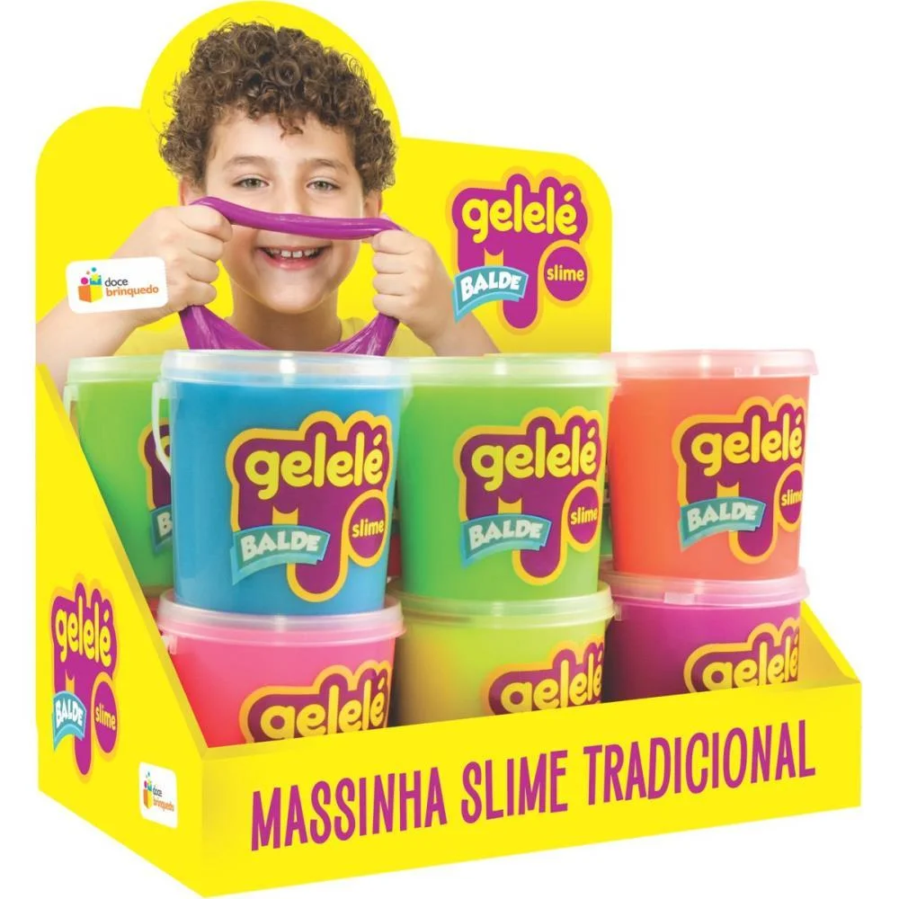 Slime Gelelé Balde Tradicional 457G Doce Brinquedo (Dp.c/12) - imagem 2