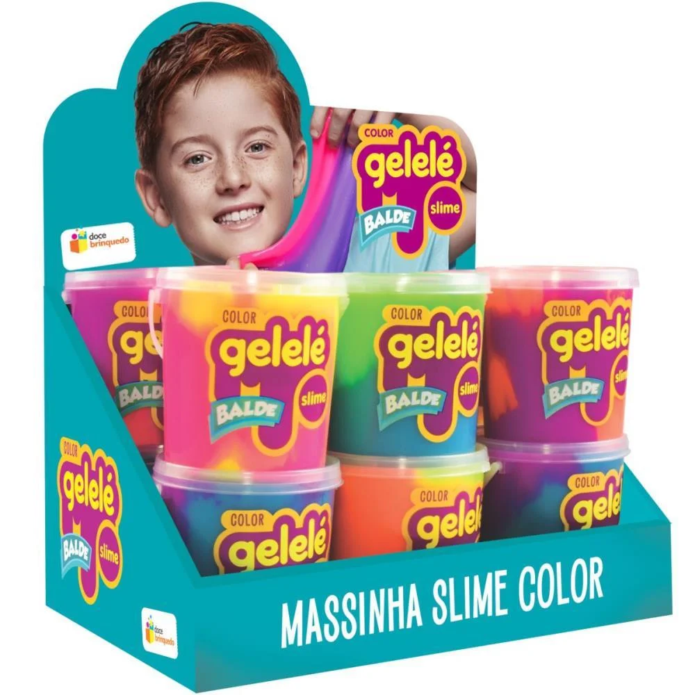 Slime Gelelé Balde Color 457G Doce Brinquedo (Dp.c/12) - imagem 2