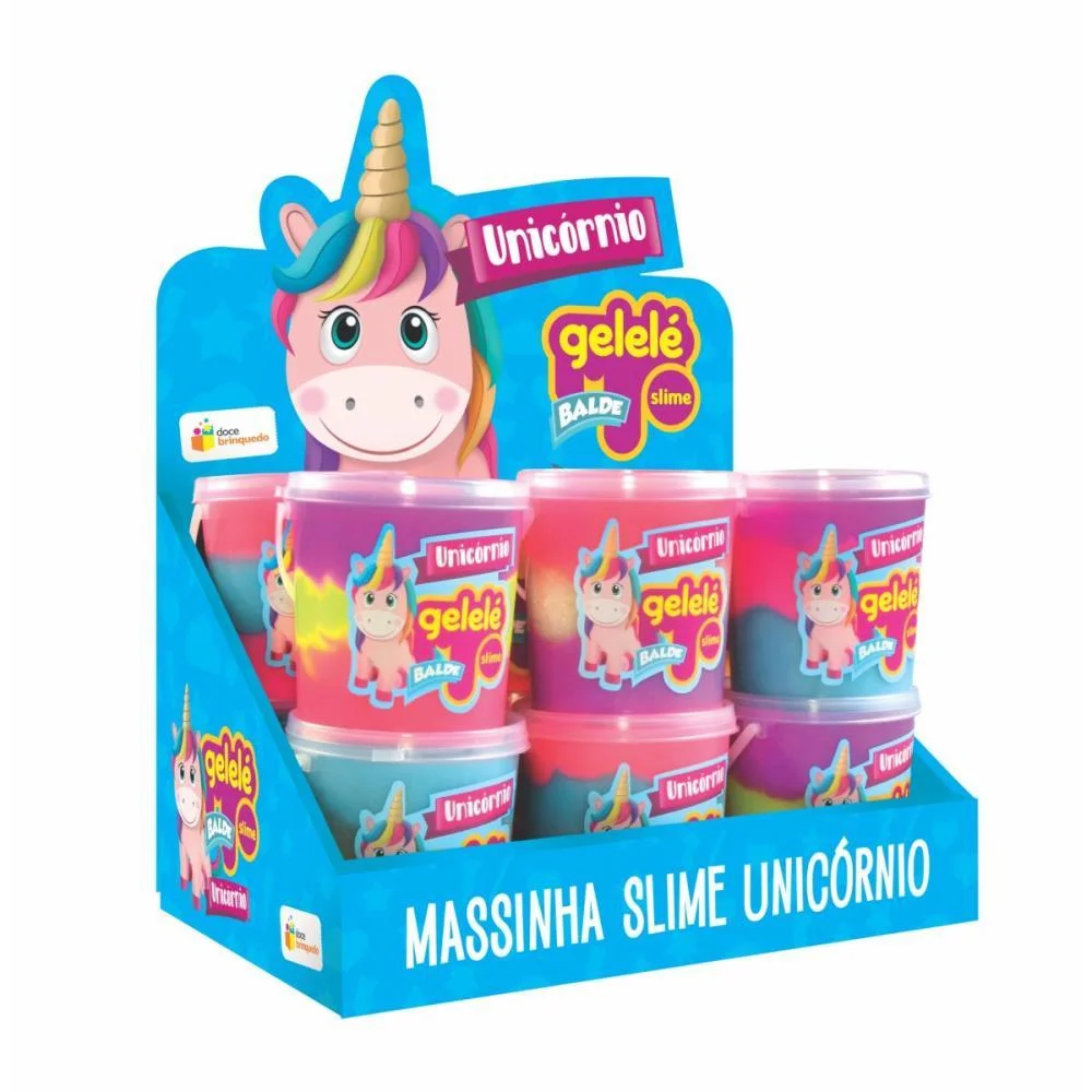 Slime Gelelé Balde Unicornio 457G Doce Brinquedo (Dp.c/12) - imagem 2
