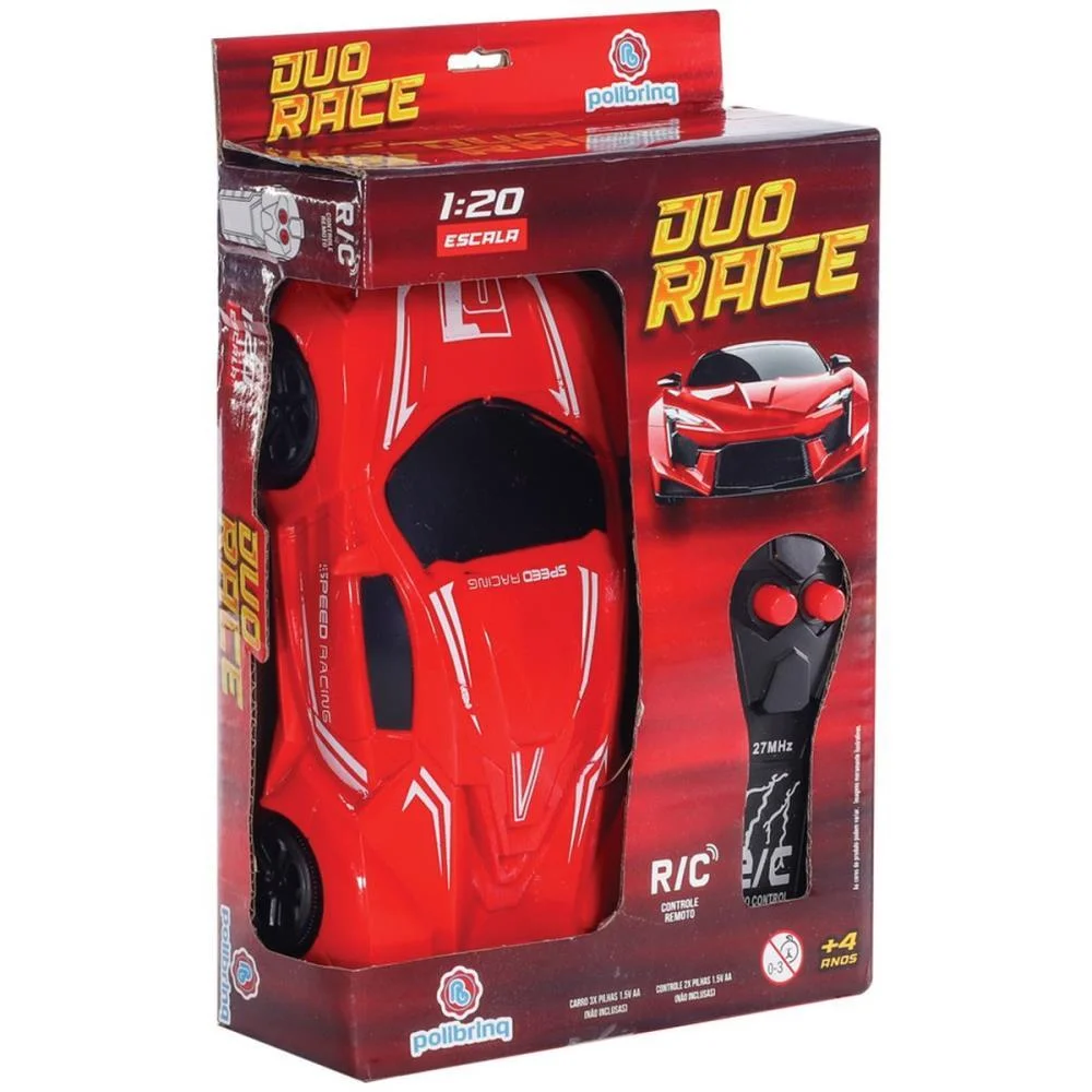 Carrinho Controle Remoto Duo Race 1:20 2Funcoes Polibrinq - imagem 5
