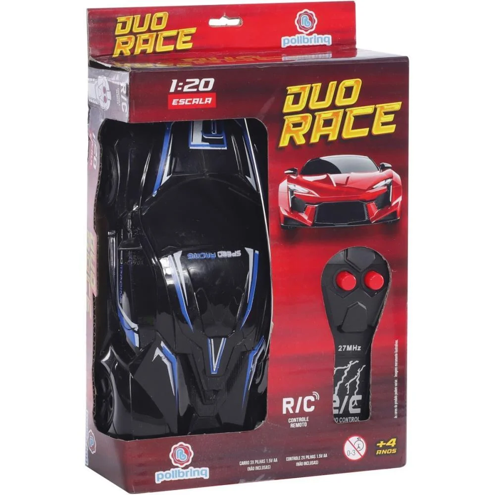 Carrinho Controle Remoto Duo Race 1:20 2Funcoes Polibrinq - imagem 6