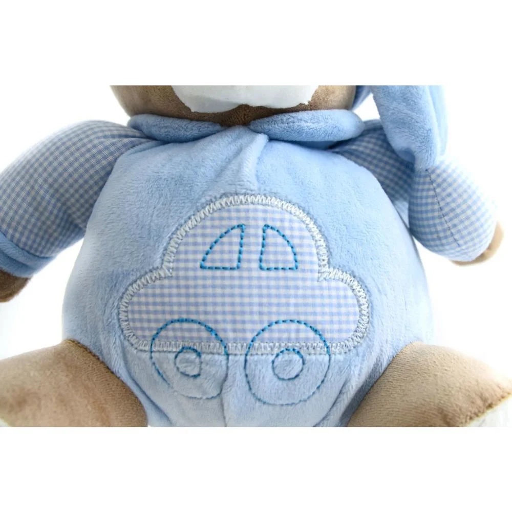 Pelucia Urso Nino Azul Bebe 22Cm Zip - imagem 3