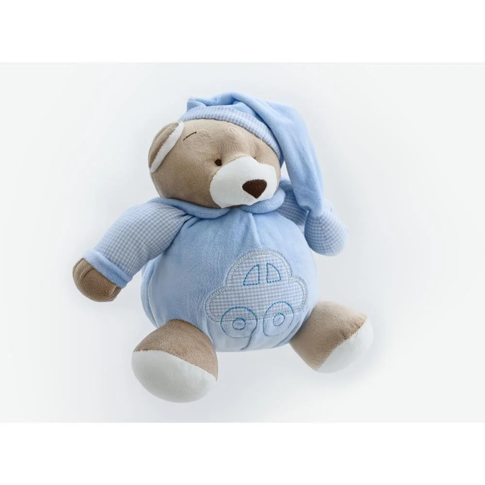 Pelucia Urso Nino Azul Bebe 22Cm Zip - imagem 5