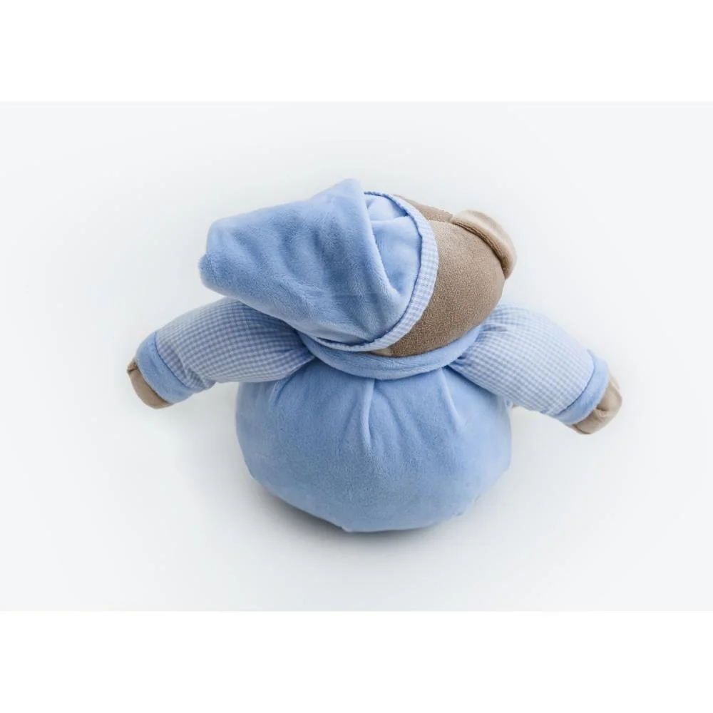 Pelucia Urso Nino Azul Bebe 22Cm Zip - imagem 6