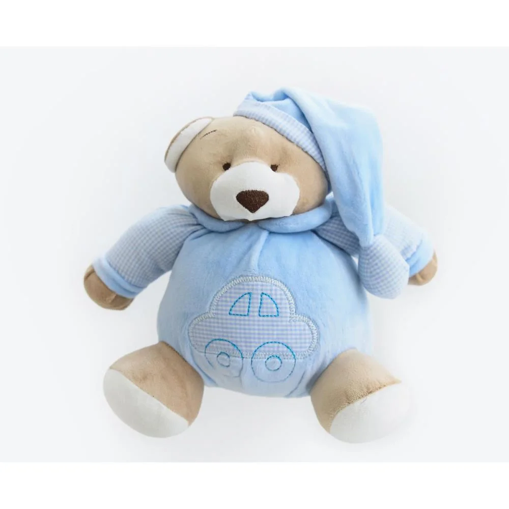 Pelucia Urso Nino Azul Bebe 22Cm Zip - imagem 8