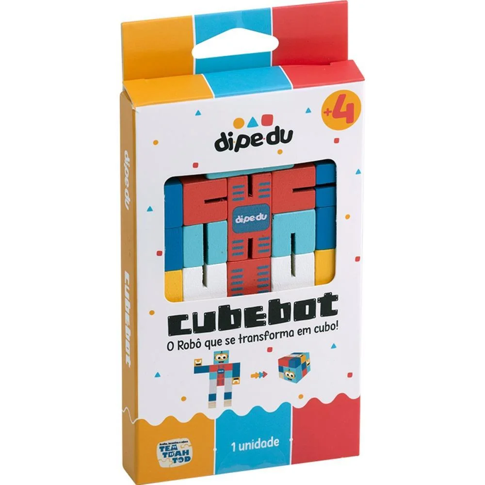 Brinquedo Pedagogico Madeira Dipedu Cubebot Brw - imagem 6