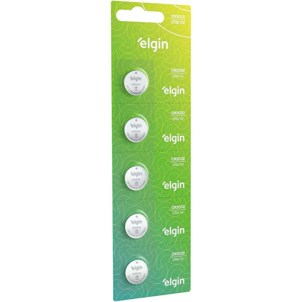 Pilha Bateria Botao Cr2032 3V Lithium Elgin (Ct.c/05) - imagem 2
