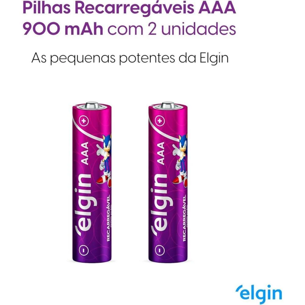 Pilha Recarregavel Palito Aaa 900Mah 1.2V Elgin (Bl.c/02) - imagem 4