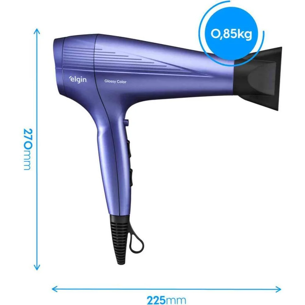 Secador De Cabelo Glossy Color 2000W 220V Elgin - imagem 5