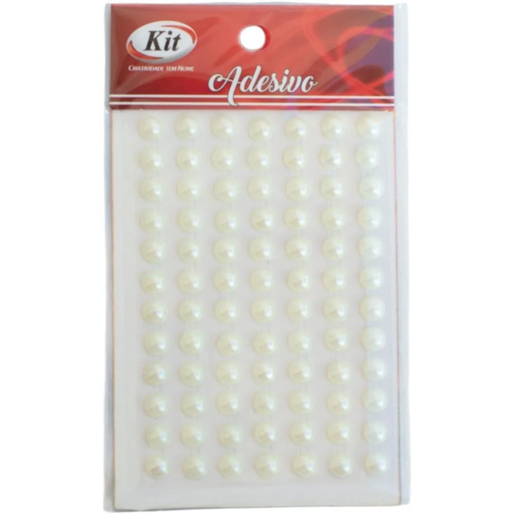 Pedraria 1/2 Perola 6Mm Adesiva Creme Kit (Pct.c/12) - imagem 2