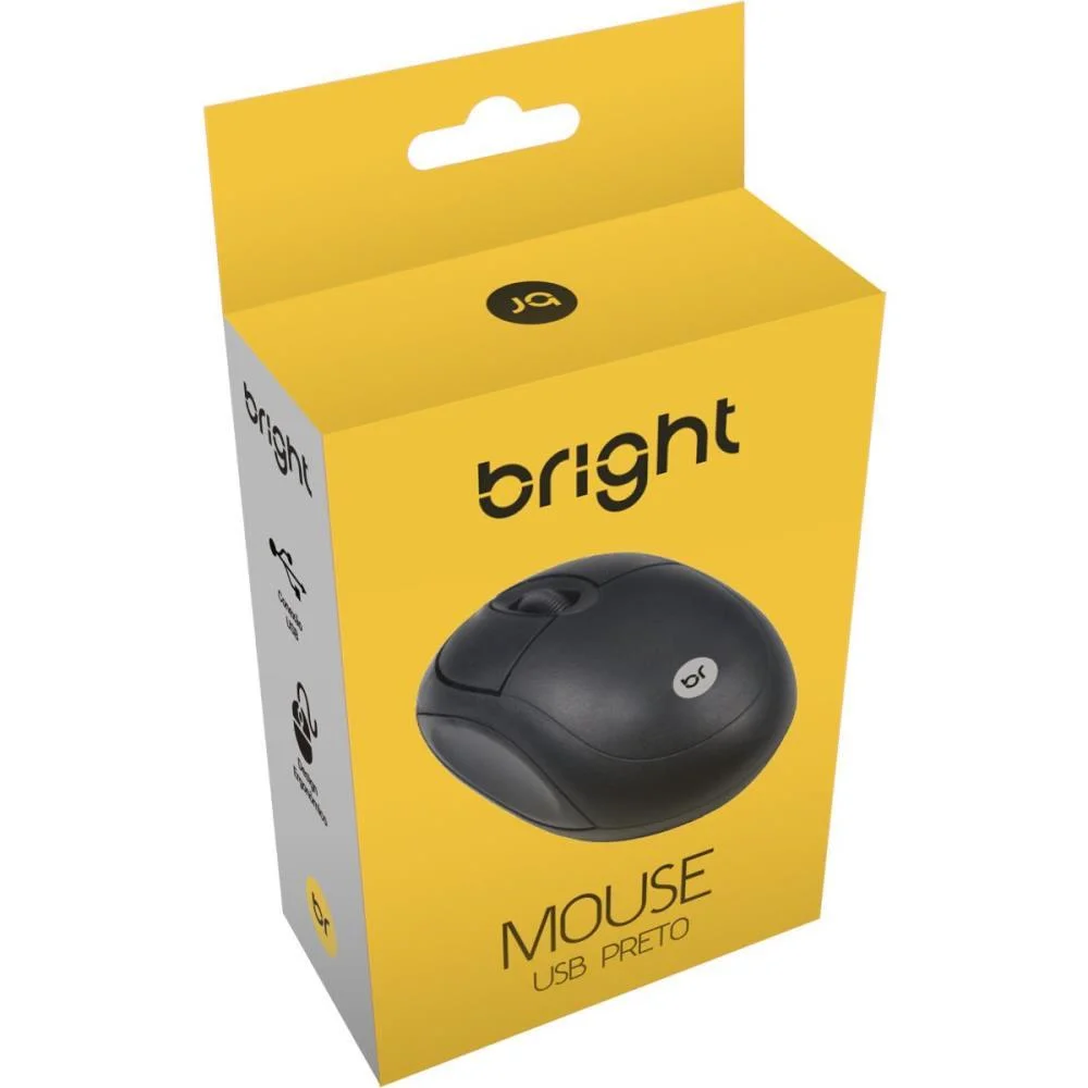 Mouse Optico Usb Espanha 1.000 Dpi Preto Bright - imagem 4
