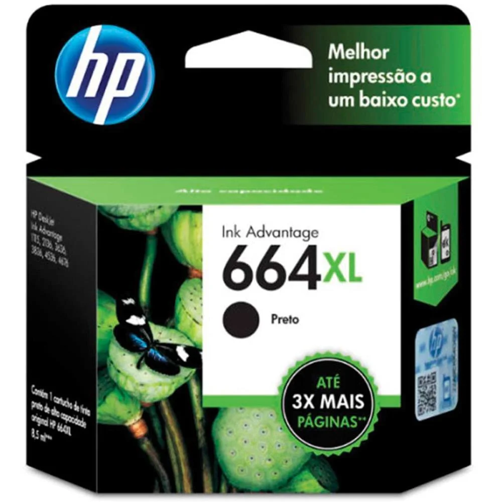 Cartucho Original Hp 664Xl Preto Ink Advantage Hp - imagem 2