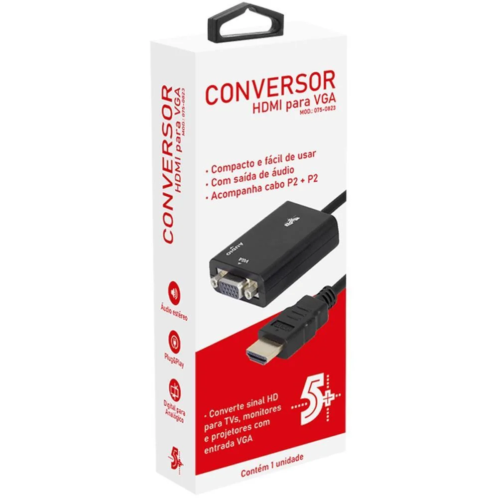 Acessorio De Tecnologia Conversor Hdmi P/Vga Saida R/L Santana Centro - imagem 5