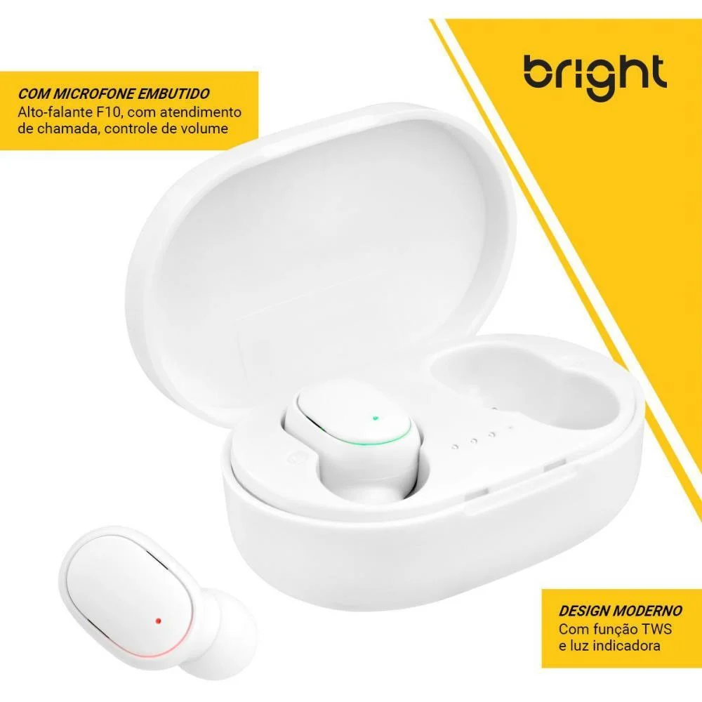 Fone De Ouvido Bluetooth Max Sound Branco Bright - imagem 4