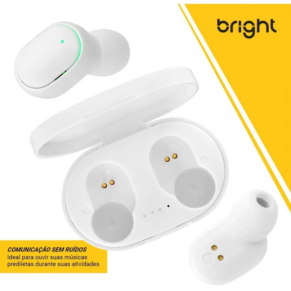 Fone De Ouvido Bluetooth Max Sound Branco Bright - imagem 6