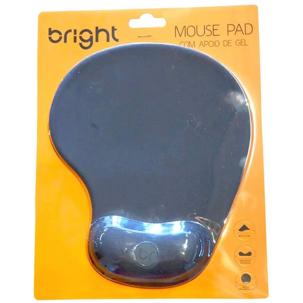 Mouse Pad Gel Cinza Escuro Com Apoio Bright - imagem 4