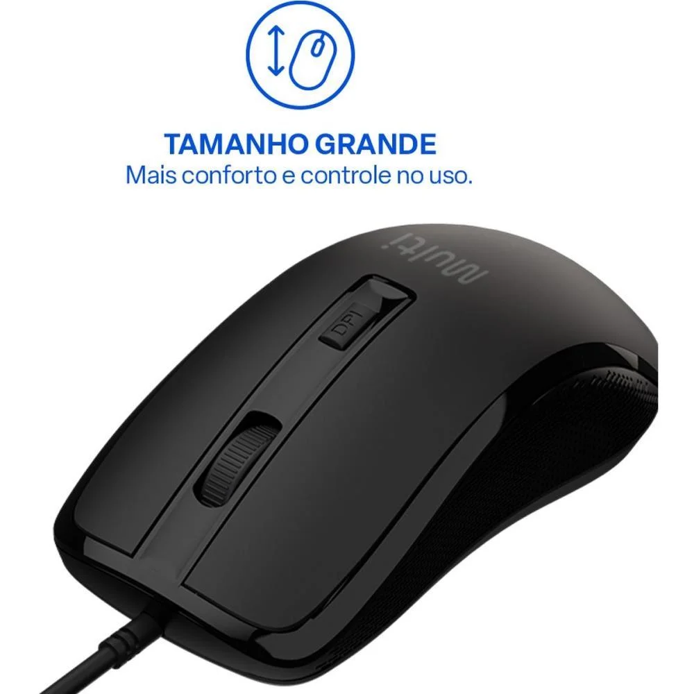 Mouse Optico Usb 2400Dpi 4Otoes Preto Multi - imagem 8