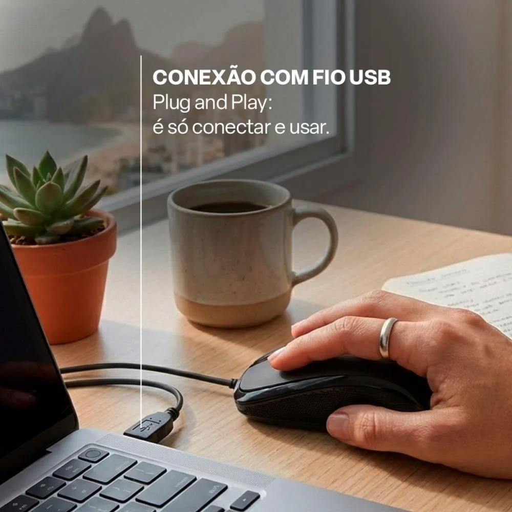 Mouse Optico Usb 2400Dpi 4Otoes Preto Multi - imagem 10