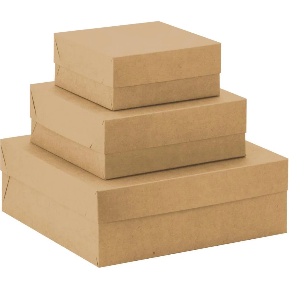 Caixa Para Presente Com Tampa Kraft Md 21X21X8 Quadrada Cristina (Pct.c/10) - imagem 2
