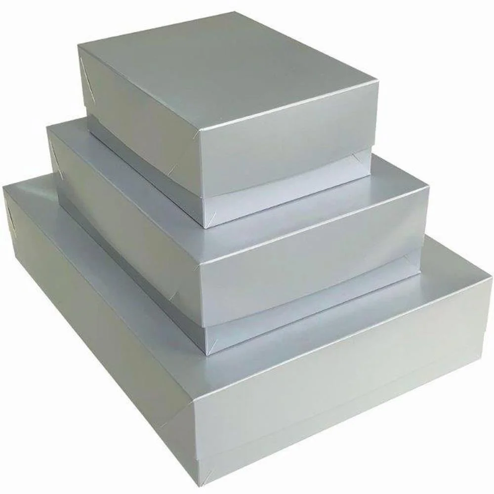 Caixa Para Presente Com Tampa Md 26X19X7,5 Prata Cristina (Pct.c/05) - imagem 2