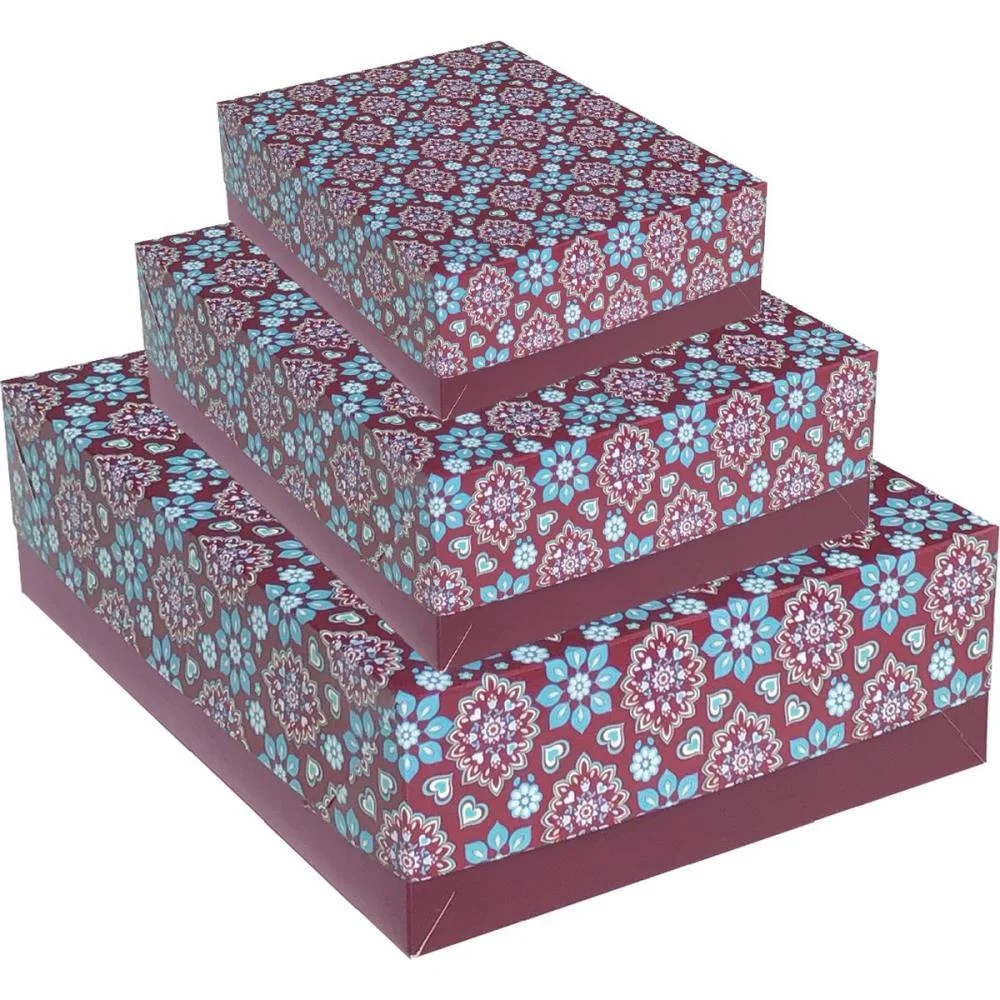 Caixa Para Presente Com Tampa Pq 19X14,5X7,5 Arabesco (S) Cristina (Pct.c/20) - imagem 6