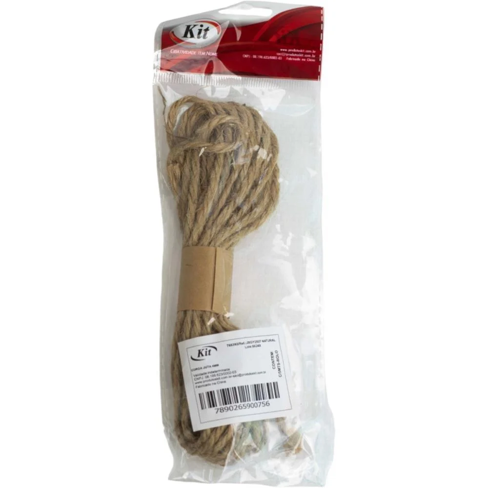 Fio De Juta 4Mm Natural 5Mts Kit (Cartela) - imagem 2