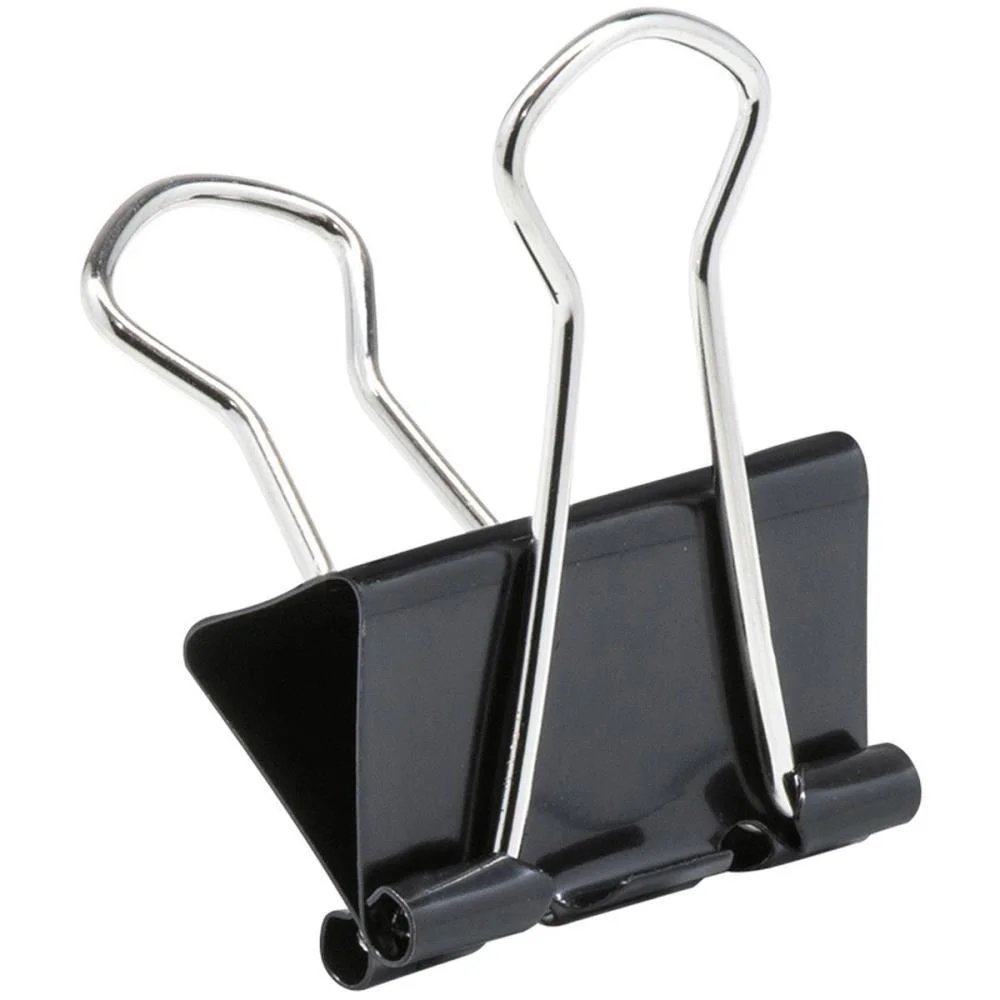 Prendedor De Papel Binder 25Mm Preto Brw (Pote-48) - imagem 4