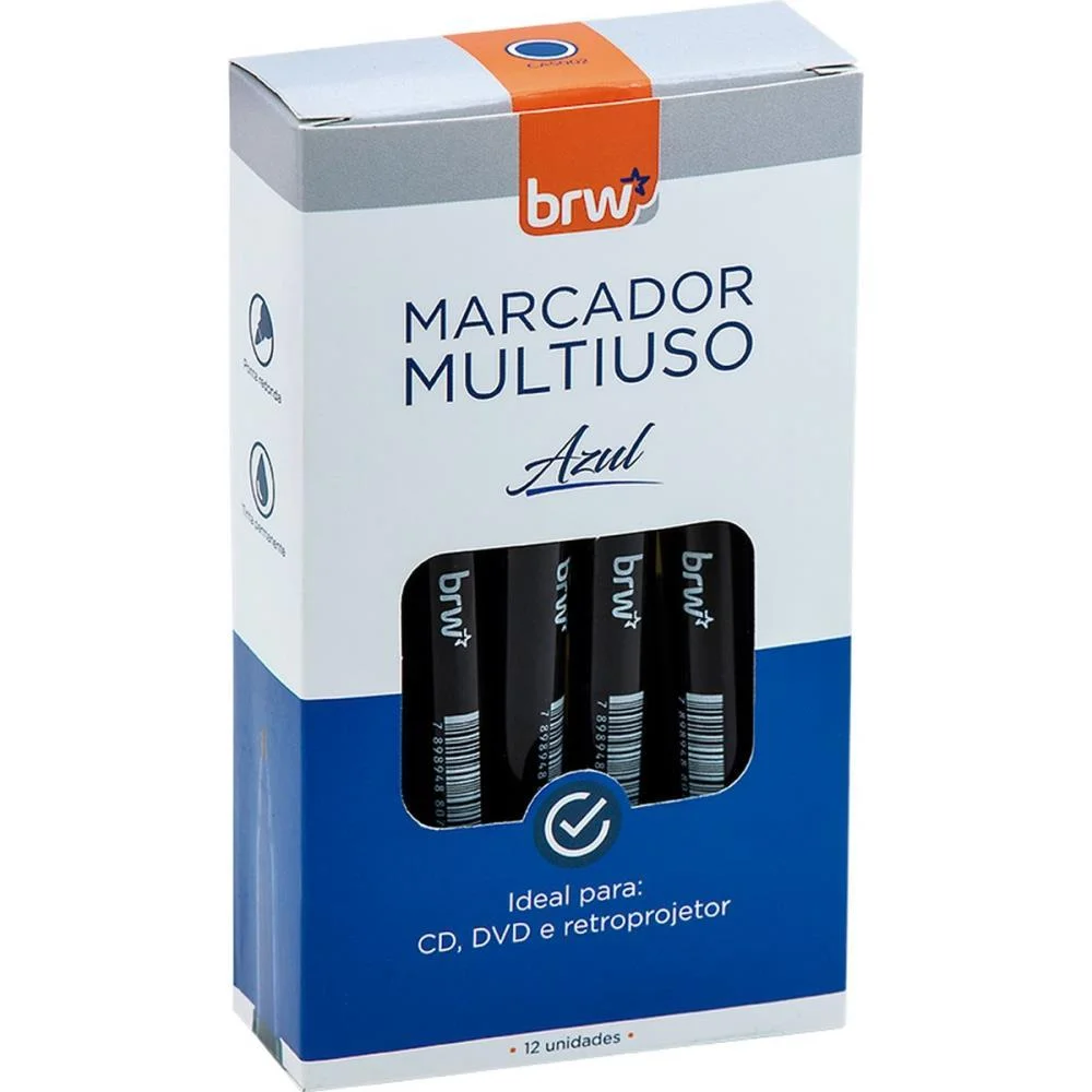 Caneta Para Cd 2.0Mm Azul Brw (Cx.c/12) - imagem 3
