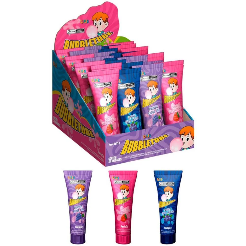 Doce Bubbletube Chiclete Sabores (S Colore (Dp.c/24) - imagem 5