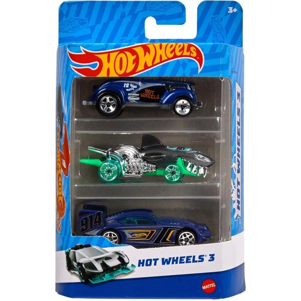 Hot Wheels Die-Cast Pack C/03 Carrinhos (S) Mattel (Blister) - imagem 3