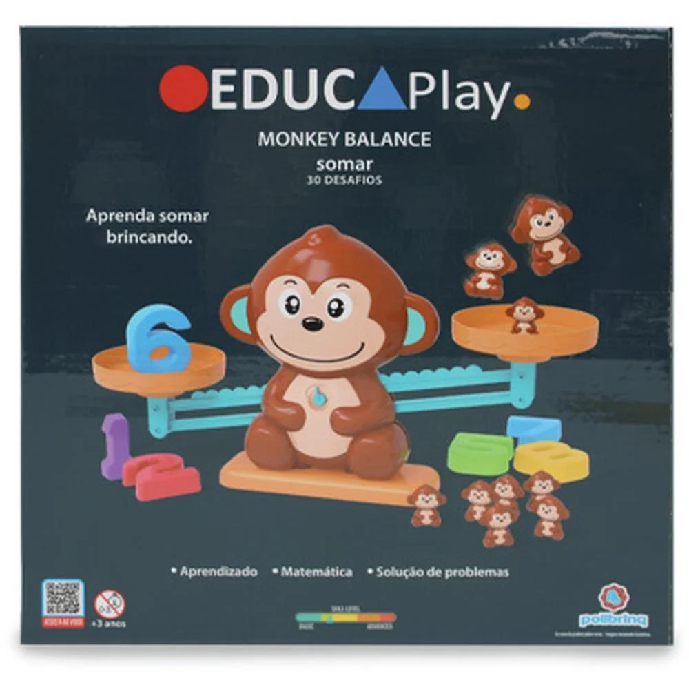 Brinquedo Educativo Educaplay Monkey Balance Somar Polibrinq (Unidade) - imagem 2