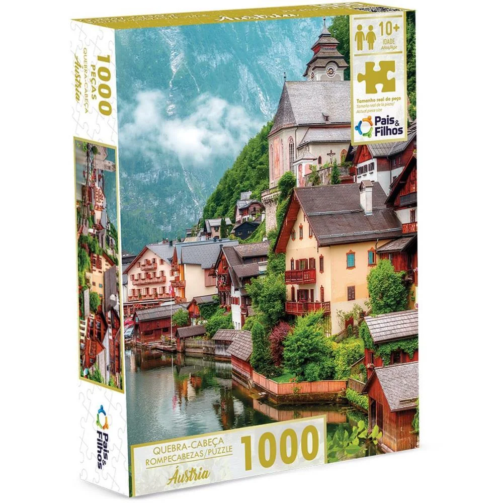 Quebra-Cabeca Cartonado Austria 1000 Pecas Pais E Filhos (Unidade) - imagem 3