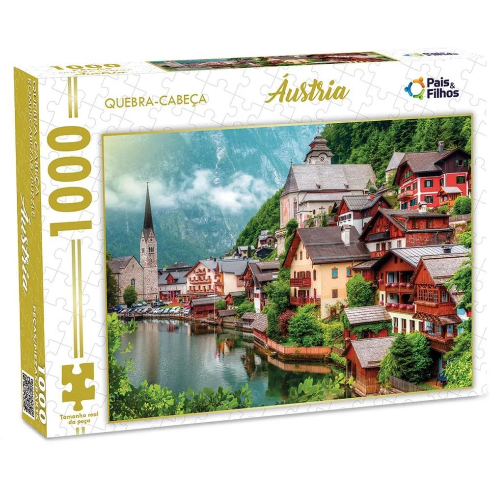 Quebra-Cabeca Cartonado Austria 1000 Pecas Pais E Filhos (Unidade) - imagem 5
