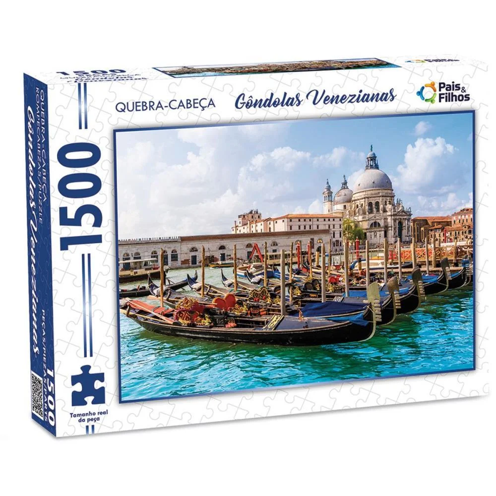 Quebra-Cabeca Cartonado Gondolas Venezianas 1500 Pecas Pais E Filhos (Unidade) - imagem 5