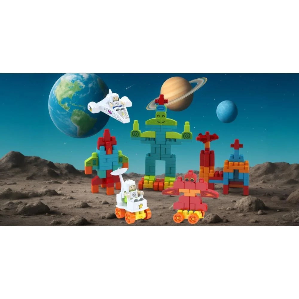 Brinquedo Para Montar Aventura Espacial Blocol.200Pc Dismat (Unidade) - imagem 4