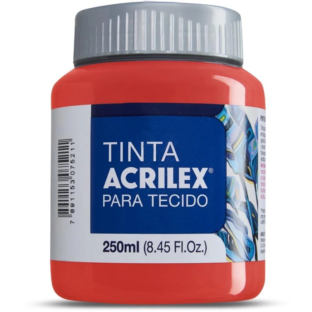 Tinta Para Tecido Fosca 250Ml Vermelho Vivo Acrilex (Pct.c/03) - imagem 2