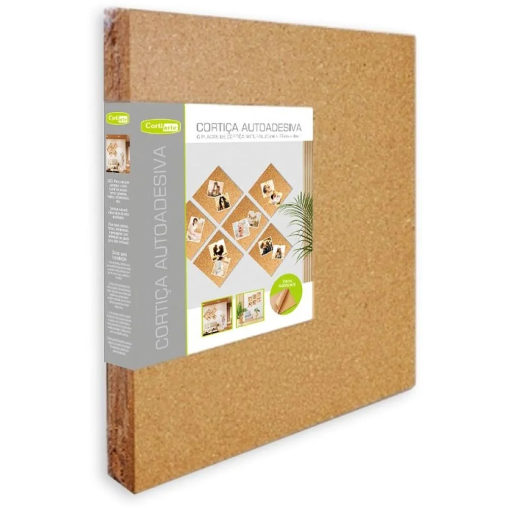 Cortica Em Folhas Auto Adesiva 14X14Cm 4Mm Cortiarte (Pct.c/04) - imagem 4