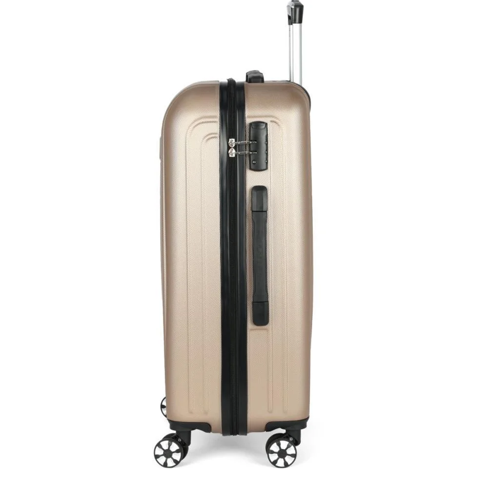 Mala De Viagem Bordo Abs 360 Geneva Champanhe Luxcel (Unidade) - imagem 6
