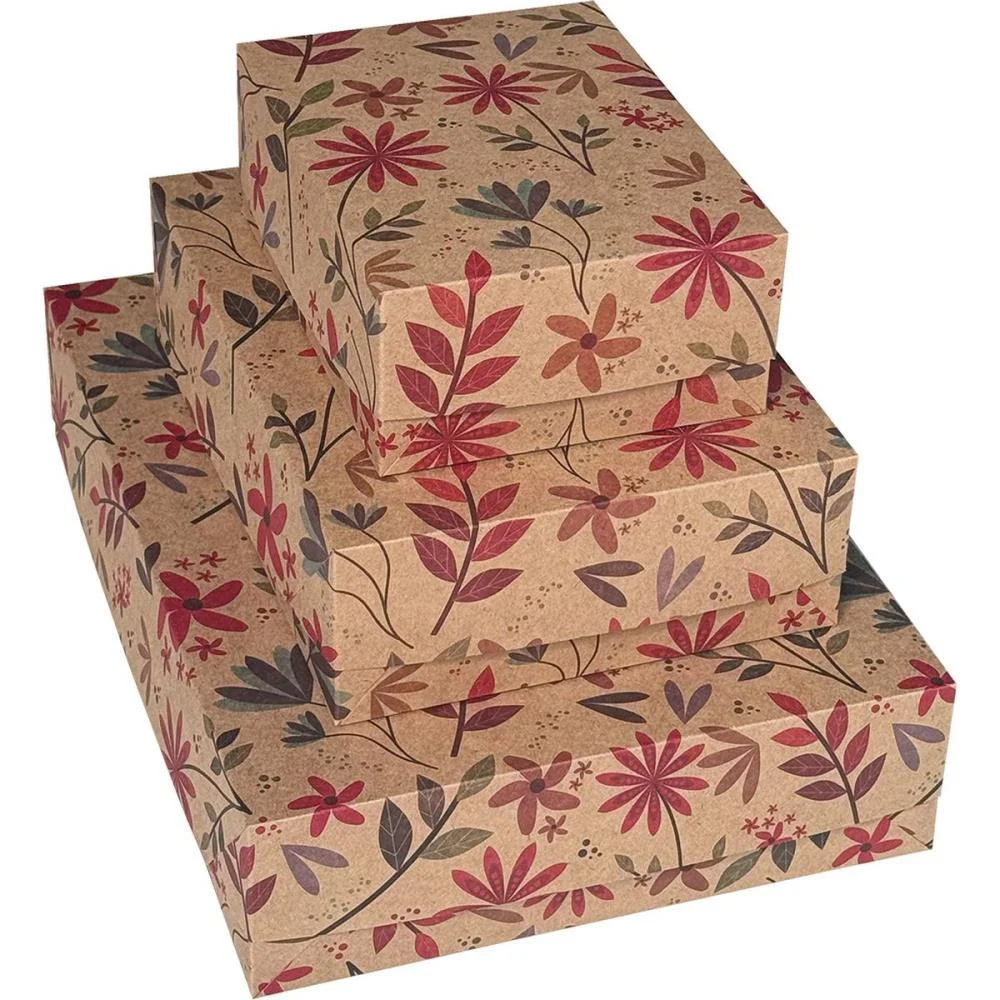Caixa Para Presente Com Tampa Kraft Pq 14,5X19X7,5 Decor.(S) Cristina (Pct.c/10) - imagem 5