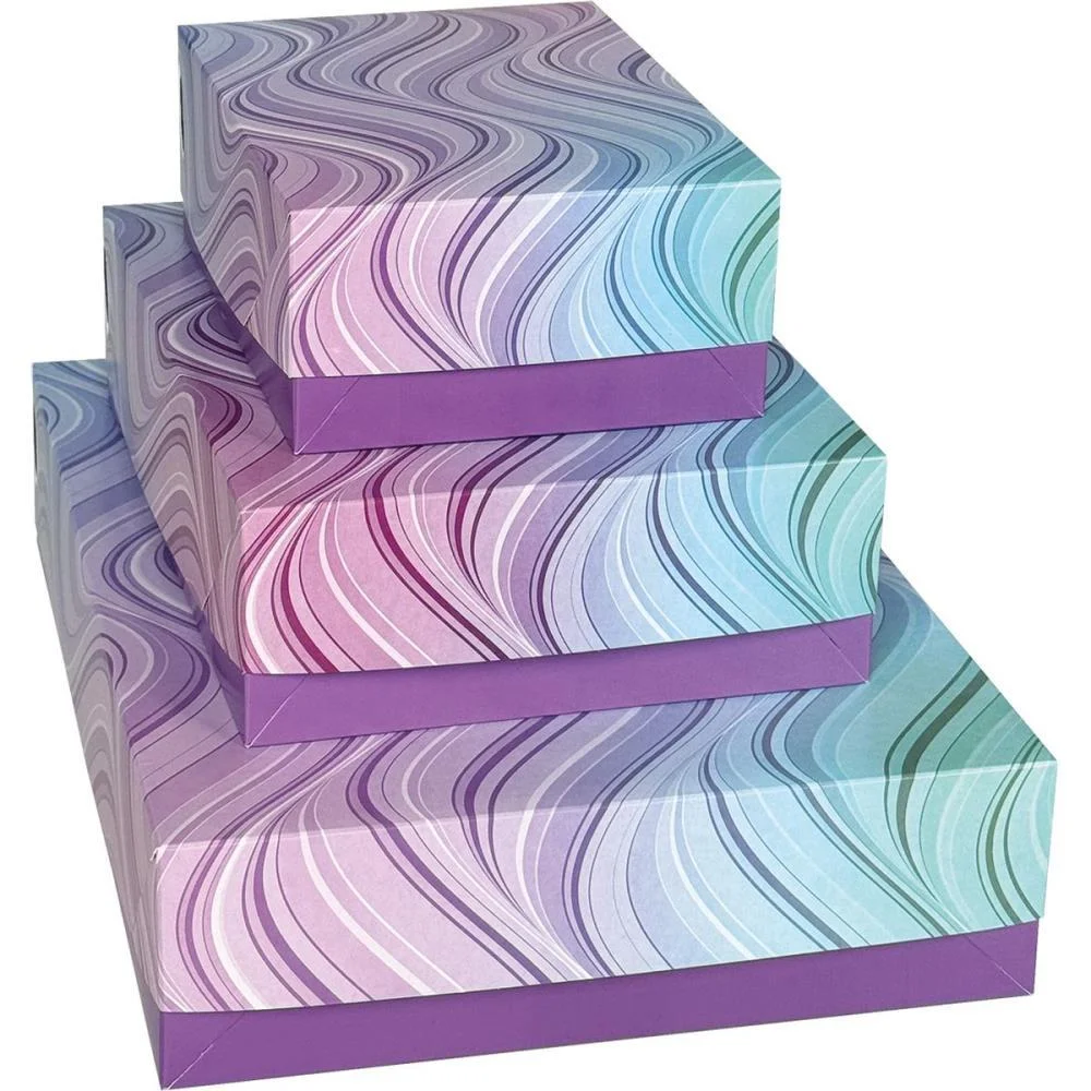 Caixa Para Presente Com Tampa Abstrato Gd 25,5X35X7,5 (S) Cristina (Pct.c/16) - imagem 3