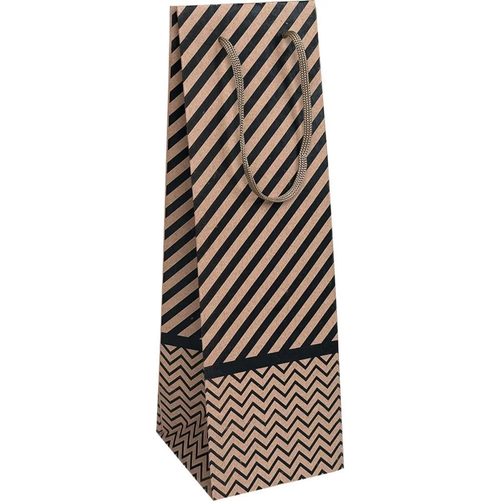 Embalagem Para Garrafa Sacola Kraft Dec.11X35X11Cm(S) Cristina (Pct.c/10) - imagem 2