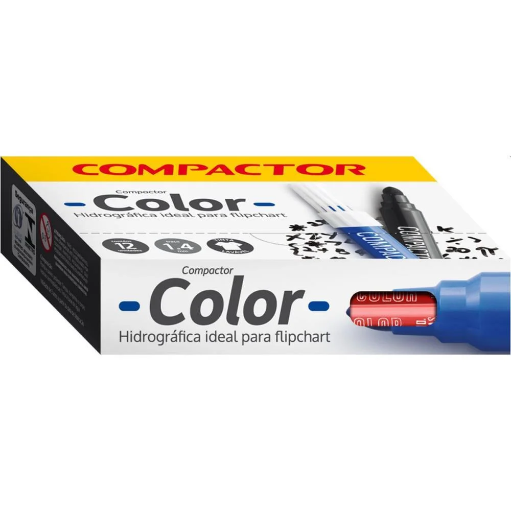 Caneta Hidrografica Jumbo Compactor Color Avulso Verm. Compactor (Cx.c/12) - imagem 3