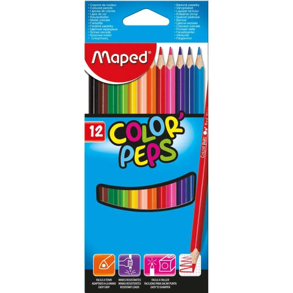 Lapis De Cor Triangular Color Peps Classico 12Cores Maped (Pct.c/06) - imagem 3
